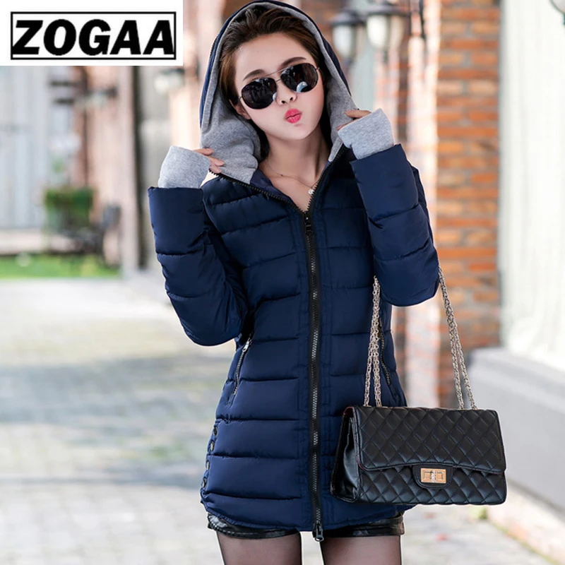 2019 Women Winter Hooded Warm Coat Plus Size Candy Color Cotton Padded Jacket Female Long Parka Womens Wadded Jaqueta 1PC