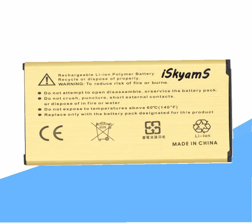 ISkyamS 1x4350mAh EB BG900BBE Золотая батарея для Samsung Galaxy S5 SV I9600 G900A G900P G900T G900V|Аккумуляторы