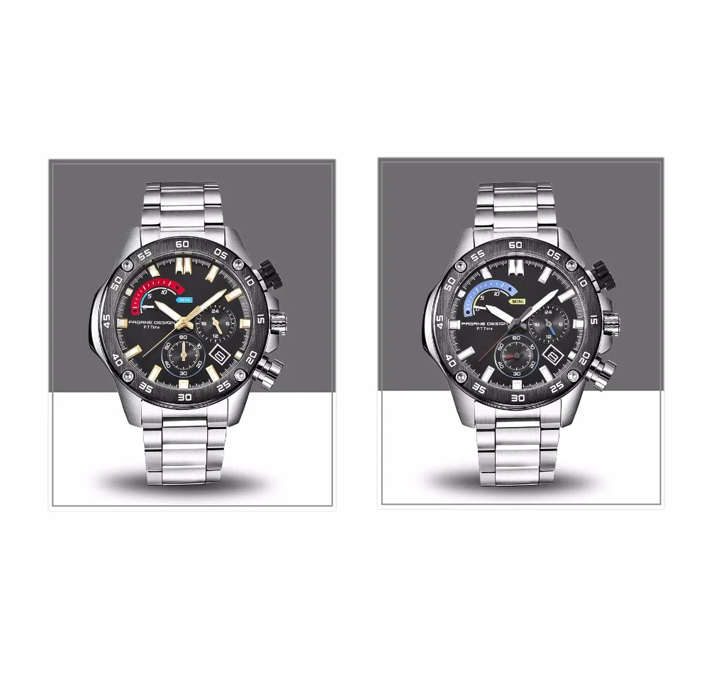 Pagani люксовых брендов кварцевые Для мужчин смотреть Водонепроницаемый спортивный топ военные мужские наручные часы Бизнес часы