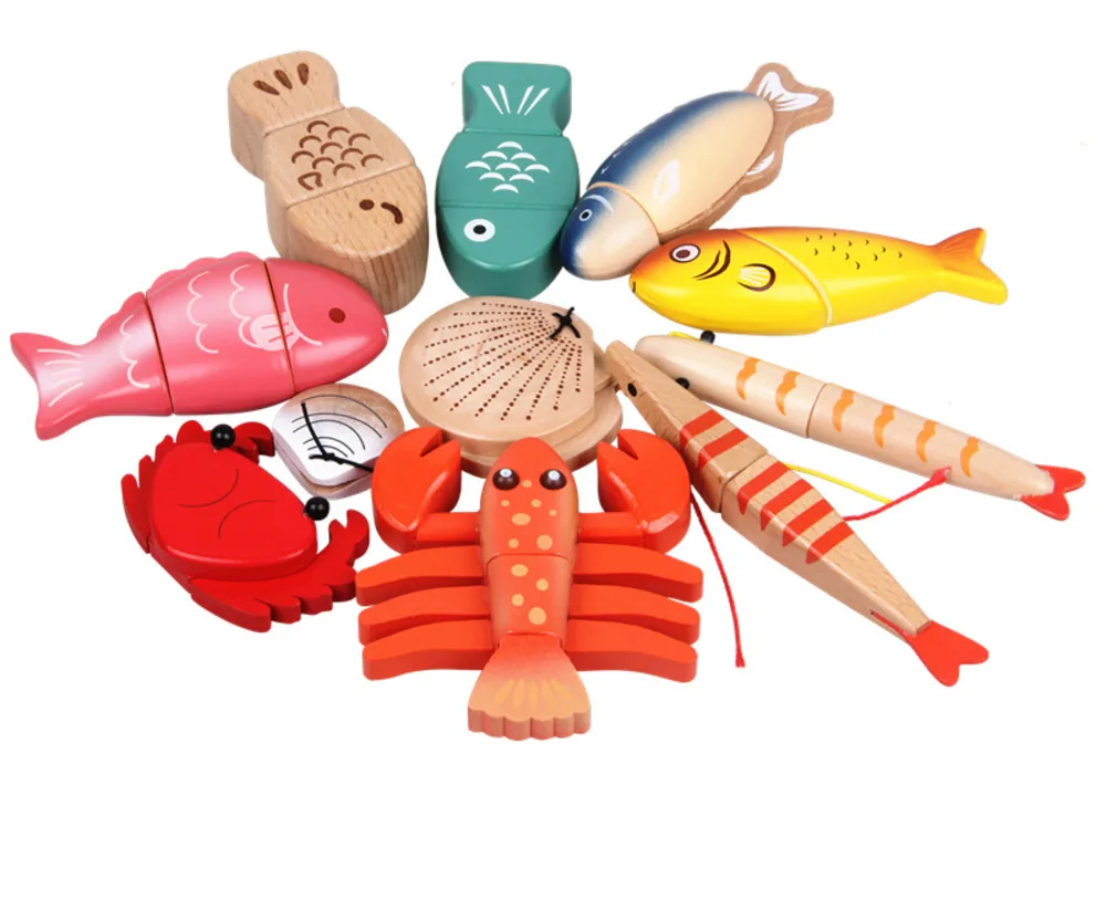 ZTKids Кухня игрушки Магнитные дерево морских животных Еда Моделирование Рыба Омар