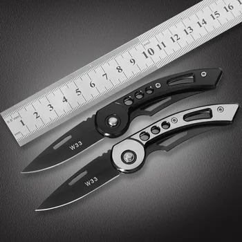 W33 Mini pocket knife Keychain Ring Knife Portable Folding Pocket Stainless Tactical Outdoor Survival Camping Tools