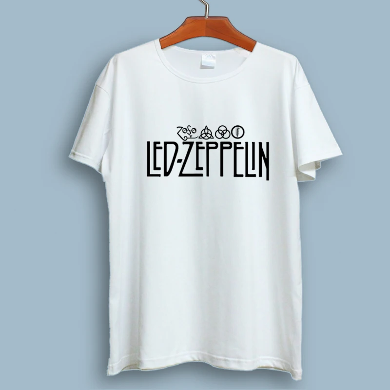 Summer Casual Led Zeppelin Rock Zoso Band T Shirts Short Sleeve Men Hip