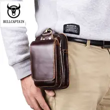 BULLCAPTAIN, мужские сумки на пояс, Ретро стиль, натуральная кожа, дорожные сумки для сотового телефона, маленькие поясные сумки, сумка на пояс для мужчин M189