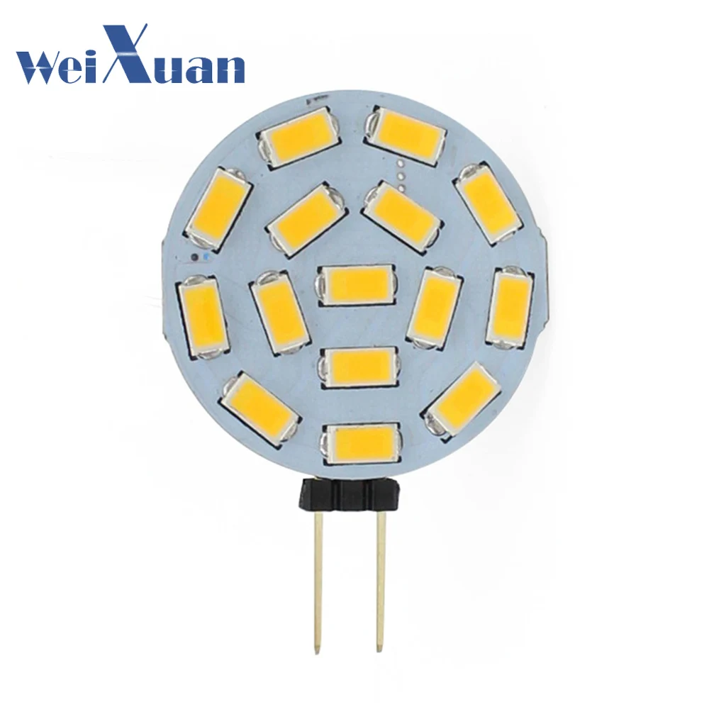 

G4 LED Round Range Lamp Bulb 15leds 5730 SMD 12V 24V DC 1W LED Reading Dome Light 120 Degree White Warm White