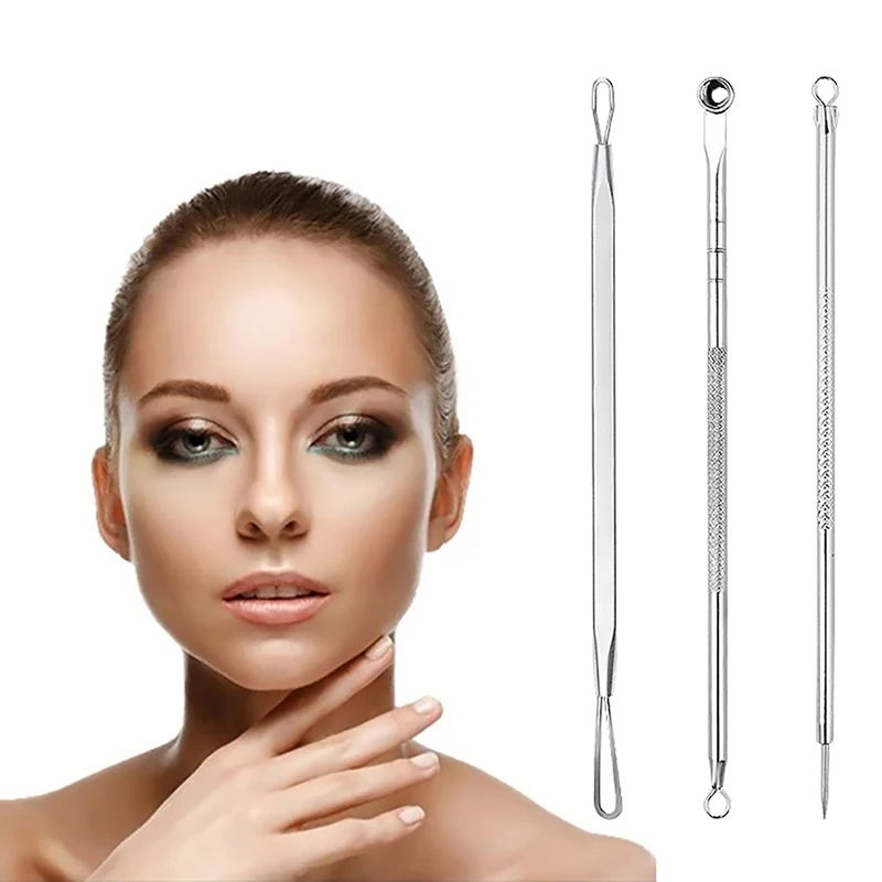 3Pcs Ance Removal Needles Stainless Steel Blackhead Remover Facial Care