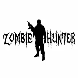 9,9 см * 17,2 см ZOMBIE HUNTER WARRIOR качественная виниловая наклейка черно-белая Автомобильная наклейка A01-000027