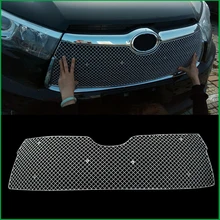 Car styling Stainless Steel Front Bumper Honeycomb Grille For Toyota highlander 2015 2016 Center grill Cover Trim Accessories Car styling Stainless Steel Front Bumper Honeycomb Grille For Toyota highlander 2015 2016 Center grill Cover Trim Accessories