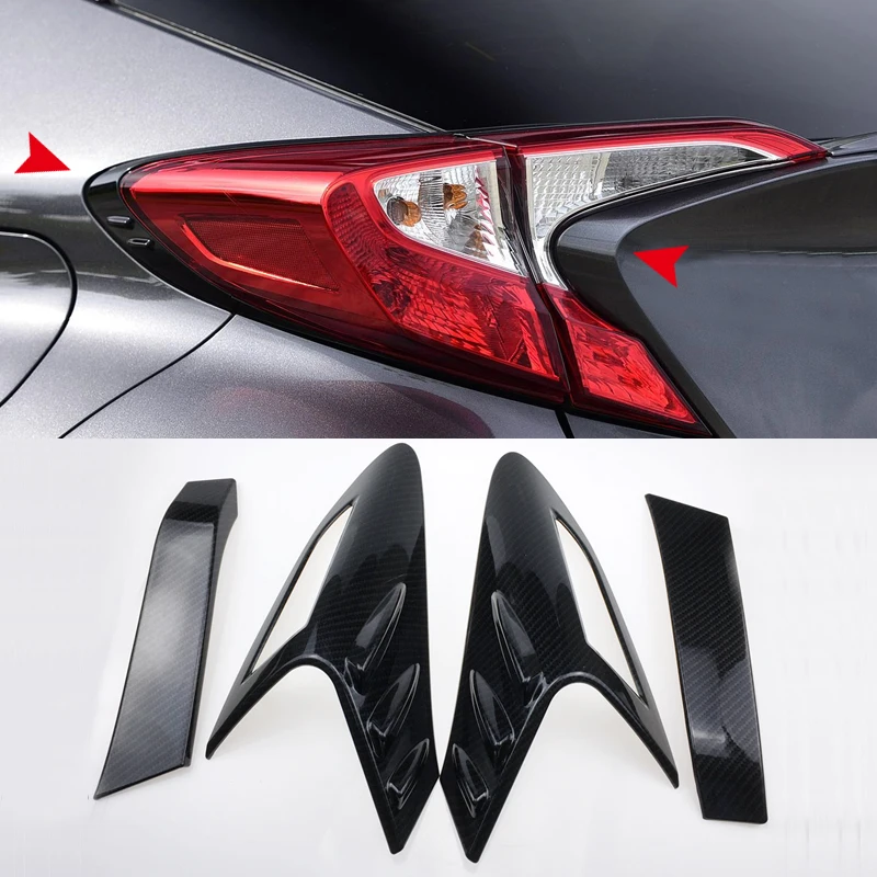 

for Toyota C-HR 2016 2017 2018 Exterior Tail Back Rear Light Lamp Eyebrow Cover Trim 4pcs car-styling Accessories