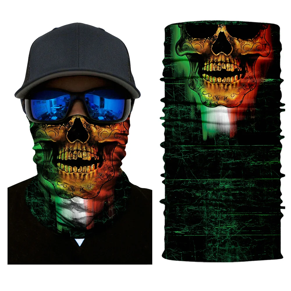 

Balaclava Face Mask Motorcycle Tactical Durag With Ghost Skull Masque Cover Neck Unisex Windproof Dustproof Moto Scarf Masks