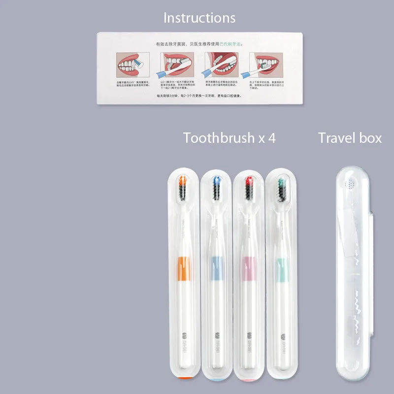 Xiao mi Doctor B зуб mi Bass метод пескоструйной лучшей щетки 4 цвета в том числе 1 дорожная коробка для Xiao mi Smart Home