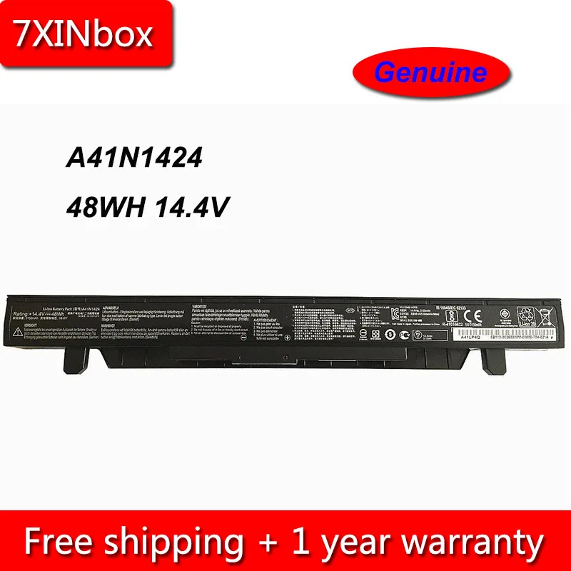7 xinbox 48Wh 14,4 В натуральная A41N1424 Аккумулятор для ноутбука ASUS ROG GL552 GL552V GL552J GL552JX ZX50 ZX50J ZX50JX ZX50VW FX-PLUS