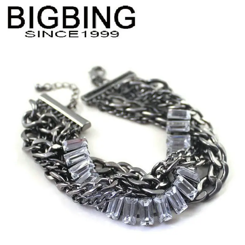 J094 BIGBING ювелирные изделия Модные ювелирные изделия черный браслет-цепочка с кристаллами модный браслет ювелирные изделия