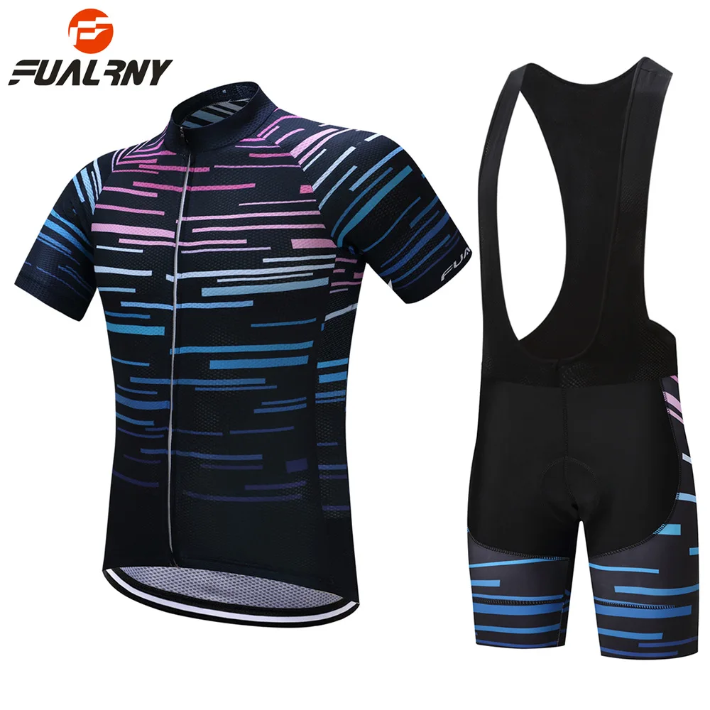 

FUALRNY 2018 Pro Team Men Cycling Jersey Set Short Sleeve MTB Clothes Bicycle Summer Sportswear Bike Jerseys Bib Ropa Ciclismo