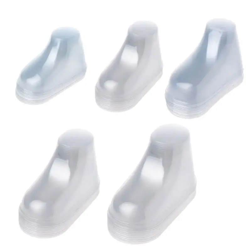 

10Pcs Baby Shoes Mold Clear Plastic PVC Baby Feet Display Baby Booties Shoes Socks Showcase