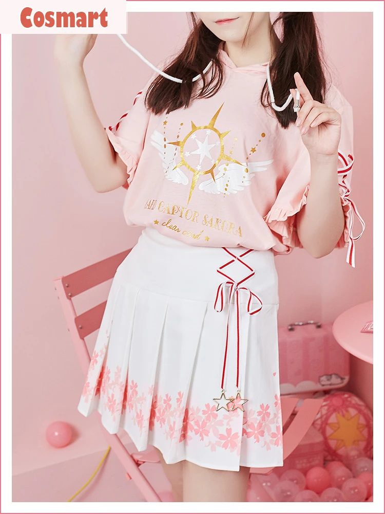 Аниме Cardcaptor Sakura Розовый Повседневный пуловер с капюшоном юбка Сакура Лолита платье косплей костюм Новинка