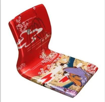 

(4pcs/lot) Japanese Zaisu Chair Red Geisha Asian Furniture Living Room Tatami Floor Legless Meditation Backrest Chair Wholesale