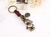 ZORCVENS 2022 New Brand Punk Rock Vintage Bear Genuine Leather Key Chains for Man Woman ► Photo 3/6