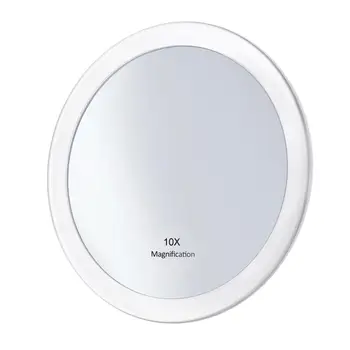

10x Magnifying Round Mirror Make Up Mirror Folding Pocket Cosmetic Mirror Compact Mirror with 3 Suction Cups 5.9 Inch A4