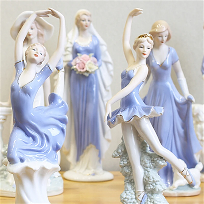 Высококачественная современная керамическая статуэтка ангела, европейская элегантная Статуэтка леди, свадебная Красивая Статуэтка богини