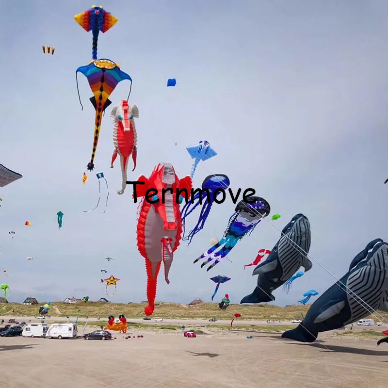 3D мягкий воздушный змей традиционный воздушный змей Летающий 3d нейлоновая ткань Рипстоп надувной Кот Животное мультфильм модель линии ходить воздушные змеи