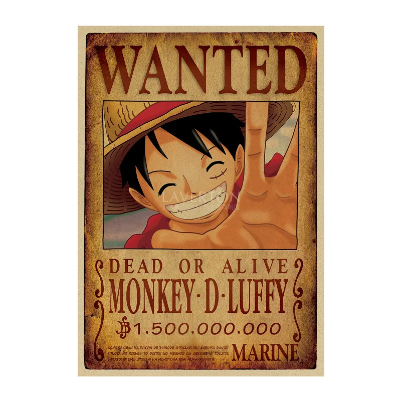 

ONE PIECE 34/Luffy Zoro Chopper/classic Japanese Cartoon Comic/kraft paper/bar poster/Retro Poster/decorative painting 51x35.5cm