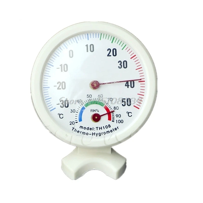 Round Indoor Outdoor Wet Humidity Thermometer Hygrometer Temperature