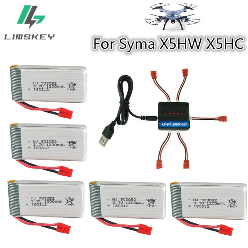 

HOT 3.7V 1200mAh 903052 lipo battery for X5SC X5SW SYMA Quodcopter Battery Ultra-high Capacity 3.7V 25c Battery and Charger sets