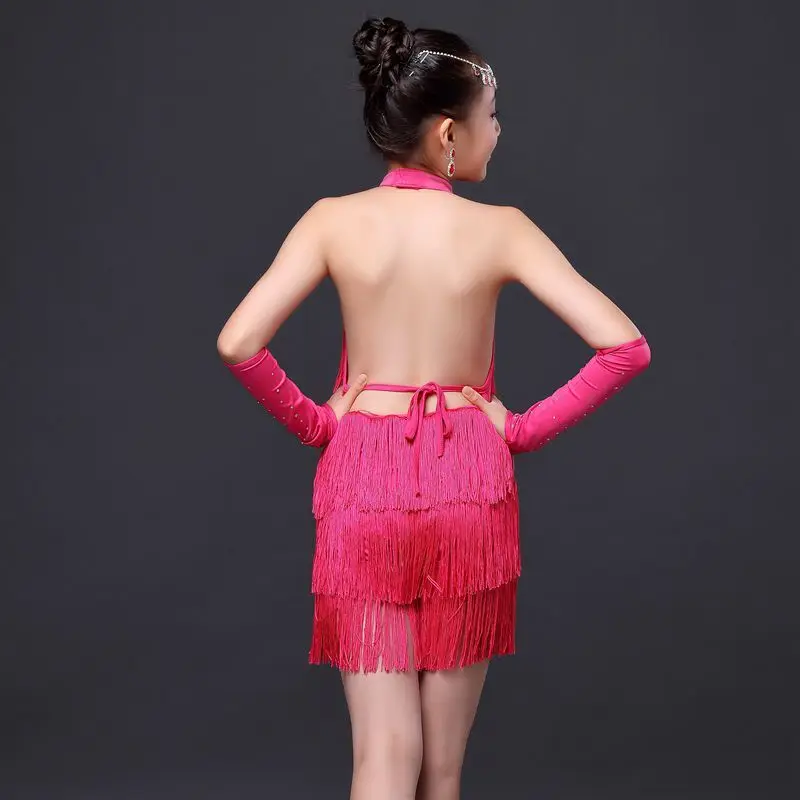 Для детей танец платье для сцены Костюмы Сальса костюм бальных танцев конкурс