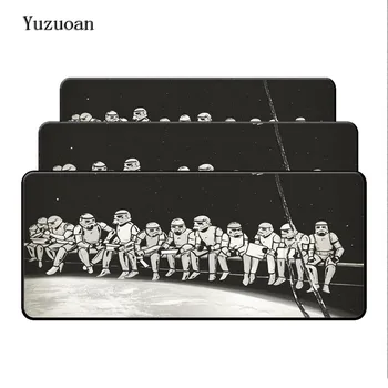 

Yuzuoan Free Shipping Large Rubber Block Edge Star Wars Design Speed for computer mouse Mat mousepad version Games 900*400*2MM