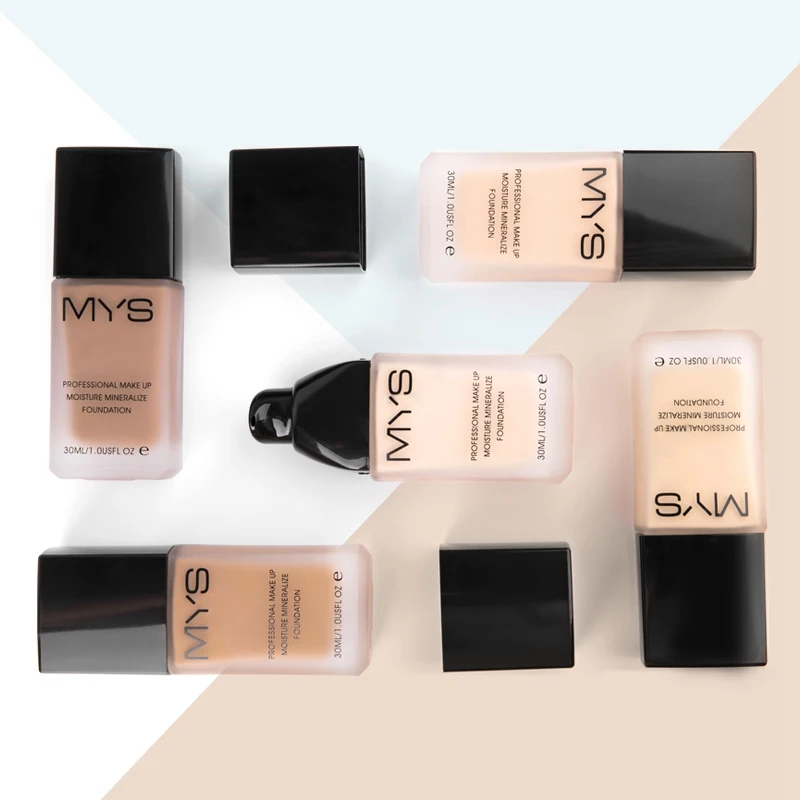 

MYS Makeup 6 Colors Base Face Liquid Foundation BB Cream Concealer Whitening Moisturizer Oil-control Waterproof Maquiagem