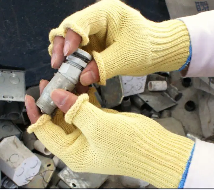 

Half Finger Anti Cut Safety Gloves Aramid Fiber Cut Resistant Work Glove
