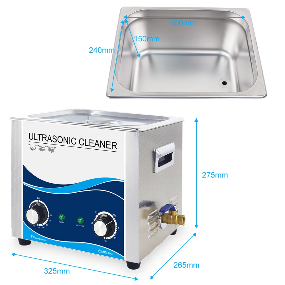 US $148.45 10L Ultrasonic Cleaner Cleaning Machine 110V 220V EU US AU UK Plug 240W Hardware Parts Tableware Motorbike Car Bath