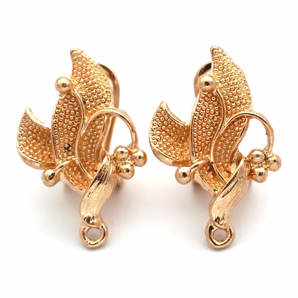 

Clip Earrings Post with Loop Hanger Connectors Filigree Butterfly DIY Metal Indian Indonesian Chile Earrings Findings 18x28mm