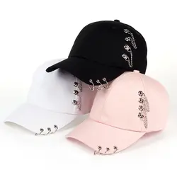 VORON 2017 Новый стиль хит продаж железное кольцо на молнии шляпы Регулируемая Бейсболка унисекс хип-хоп бейсболка шапки