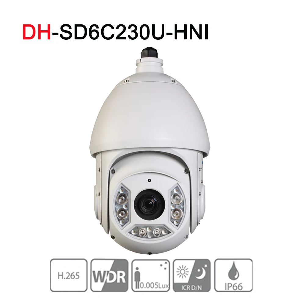 

SD6C230U-HNI 2MP 30X Starlight IR PTZ Network IP Camera 4.5-135mm Optical Zoom 150m IR Starlight H.265 Auto-tracking IVS