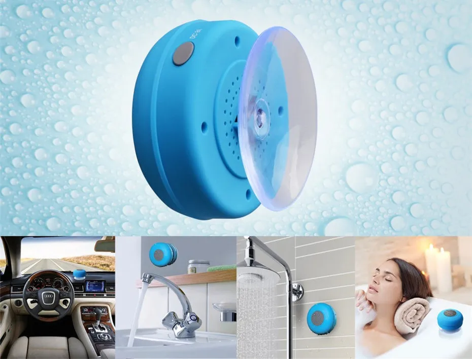 Hot Portable Subwoofer Waterproof Shower Speaker Wireless Bluetooth Handsfree Receive Call Music Suction Mic For iPhone Samsung (9)