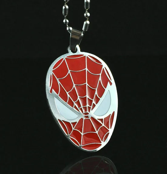 Free Shipping Super Hero Spiderman Pendant Chain Metal Necklace Fashion For Boy Manin Pendant