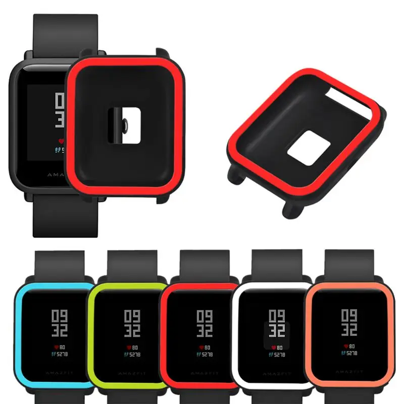 

Two-tone Soft Silicone Case Protective Cover Protector Frame Shell Replacement for Huami Amazfit Bip Smart Watch Accessories