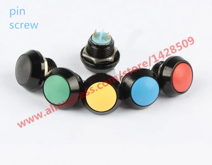 

5 set 12mm momentary black metal push button switch Spherical switch Stainless Steel Car Modification Horn Doorbell Switch