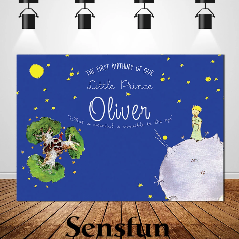 

Sxy0248 photography backdrop Royal little prince theme birthday party moon stars background photocall photo studio photobooth