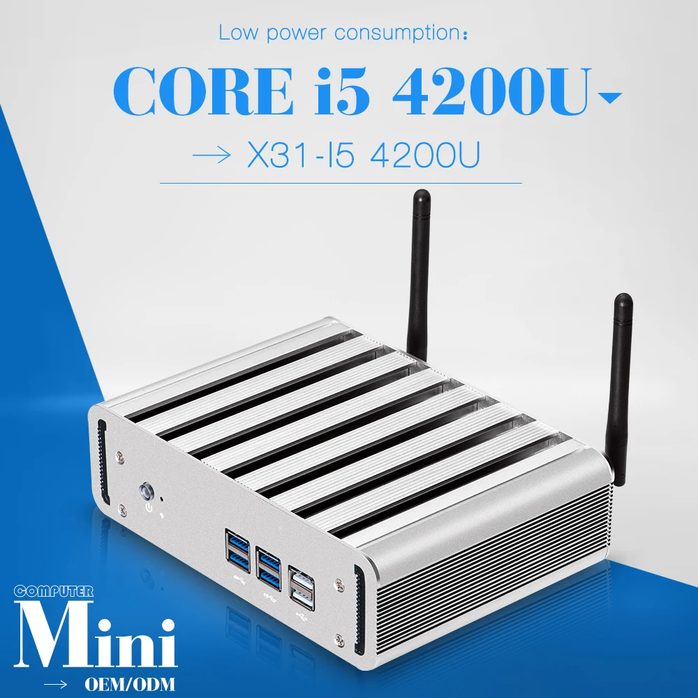 Lowest Price global low-cost core I5 four generation 4200U aluminum fanless desktop x31-4200u mini computer machine room Lowest Price global low-cost core I5 four generation 4200U aluminum fanless desktop x31-4200u mini computer machine room