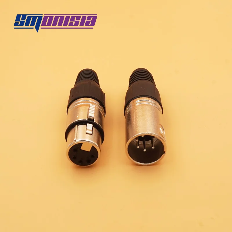 Smonisia 100 шт./лот 3/4/5 Булавки XLR аудио кабель Разъем микрофона Панель крепление разъем XLR конвертер адаптер серебристые