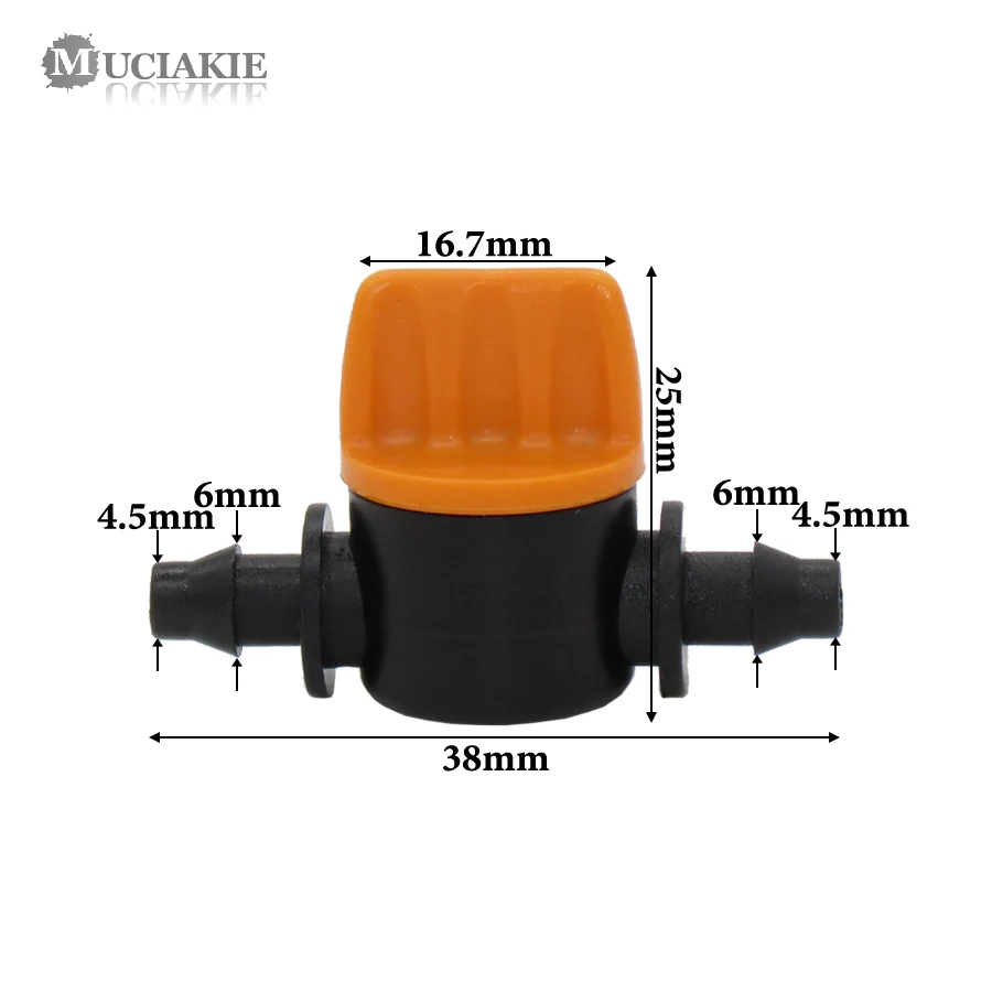 Muciakie 5 шт. садовый шланг 4/7 мм Миниатюрный клапан шланг пробки разъемы колючая поток воды Управление клапан для полива и орошения фитинги