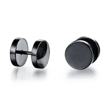 Fashion circle stud earrings for women plated stainless steel ear cuff wholesale