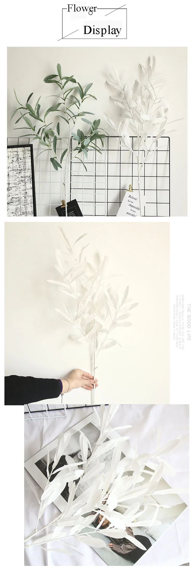 5 шт./лот моделирование лист ивы филиал букет украшение для дома искусственный оливковых листьев свадебные декорации цветок поддельные