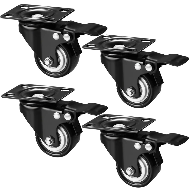 2 Inch Mute Wheel Office Chair Swivel Casters Universal Rolling Rollers Furniture Wheels Casters With Brake 16