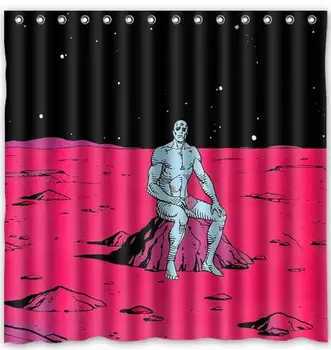 

Silver Surfer Superhero Alone Fabric Shower Curtain 180x180cm Waterproof Mildewproof Shower Curtains