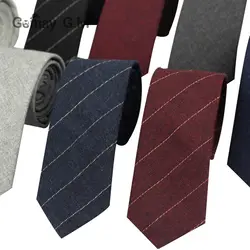 Новая мода Для мужчин галстуки Повседневное полосой Галстуки для Для мужчин Узкий 6 см хлопок галстук взрослых Классические однотонные