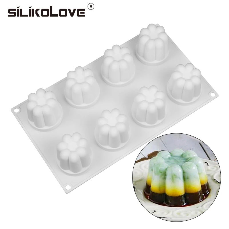 

8 Cavity Flower Brownie Dessert Silicone Cake Mold DIY Nonstick Mousse Moulds Cake Decorating Supplies