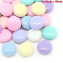 200 PCs Doreen Box Acrylic Spacer Beads Flat Round Mixed Randomly For DIY Bracelet Jewelry Making Findings 12mm x 5m, Hole: 1mm 